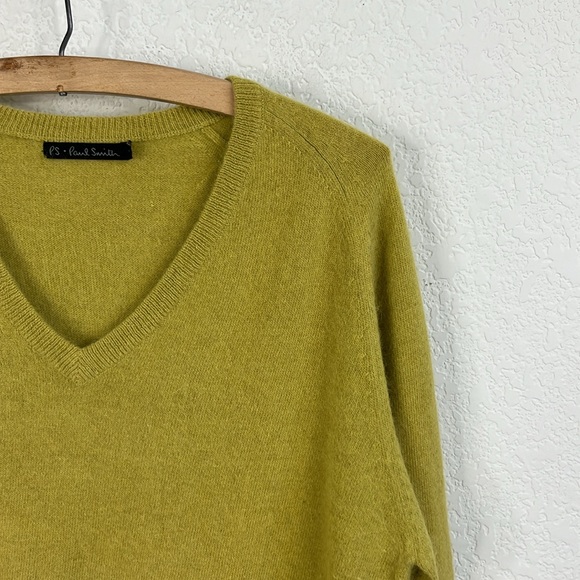 PS Paul Smith Cashmere V Neck Contrast Cuff Sweater - Picture 2 of 6